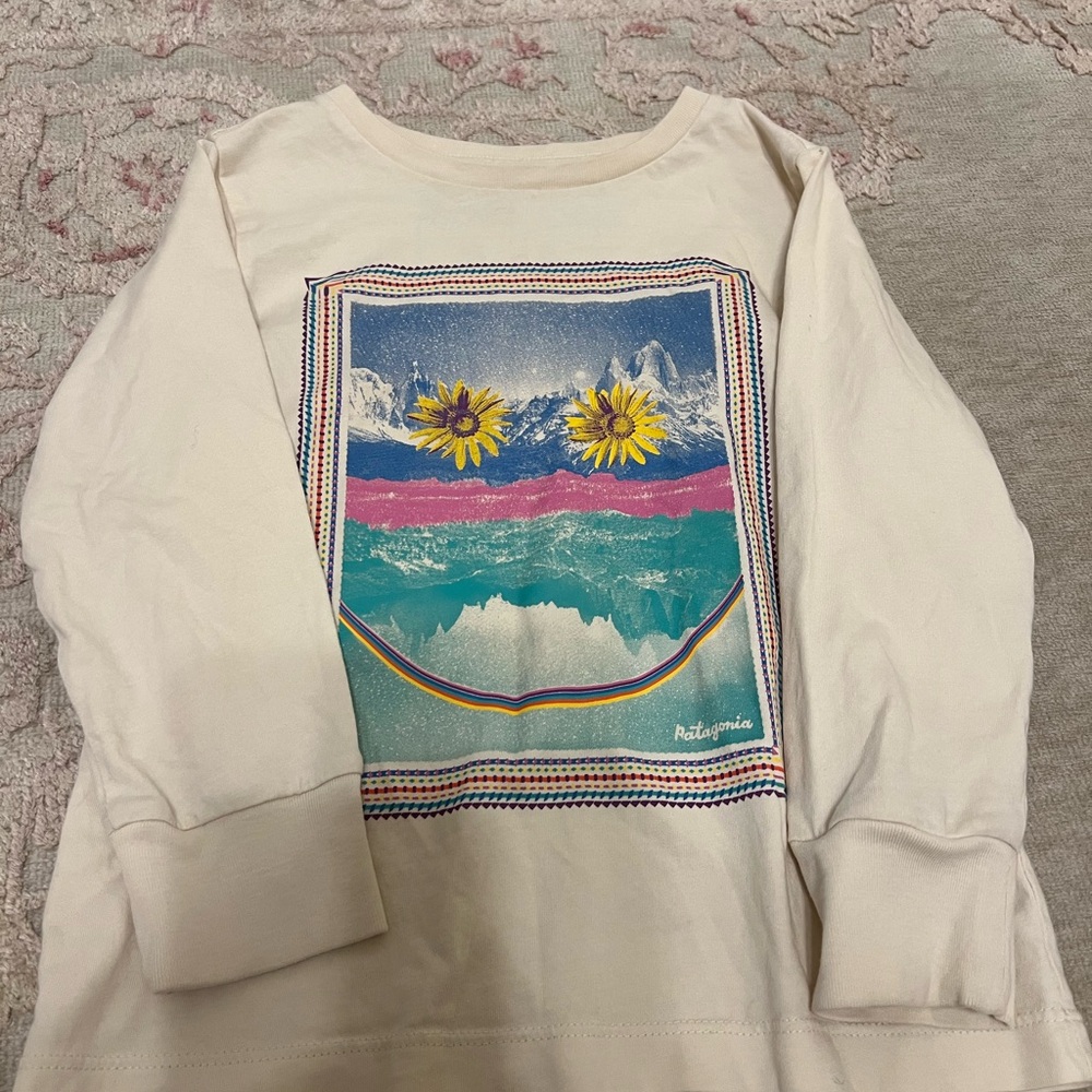Patagonia Organic Cotton Cream Shirt with Nature Graphic